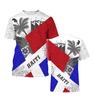 Fashion 2025 Haitian flag pattern T-shirt 3D printing Haiti National Day short sleeve fashion trend crew neck T-shirt American