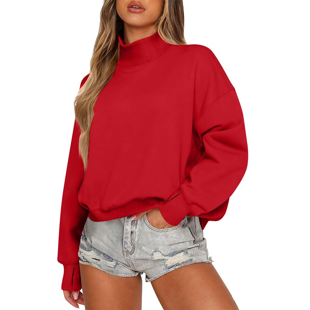 Damen Sweatshirt Langarm Lässig Bequem Locker Leicht Damen Sweatshirt