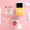 Cartoon Wall Mounted Organizer Storage Box Remote Control Mounted Mobile Phone Plug Holder Stand Wall Charging Multifunctio
