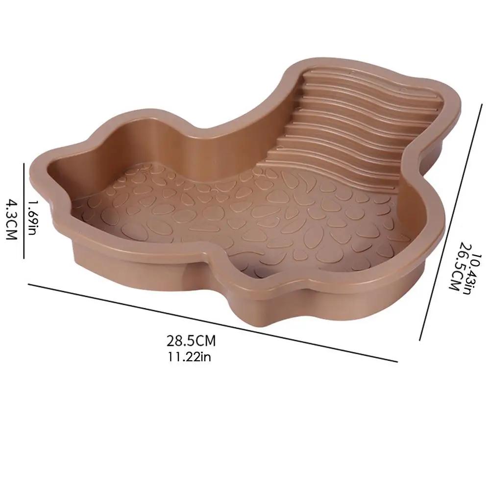 Reptile Bathing Pool Amphibians Accessories Large with Ramp Reptile Water Bowl for Tortoise Turtle Hamster Scorpion Leopard