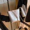 IELGY Ladies Messenger Bag Fashionable Shoulder Texture Summer Commuter Bucket Bag