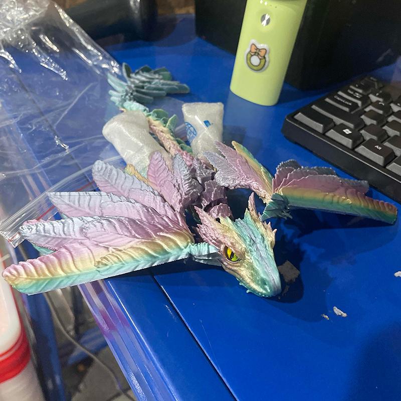 Gefiederter Wyvern Drache 3D gedruckter Drache Beweglicher Drache Drache 3D gedrucktes Spielzeug Desktop Haustier