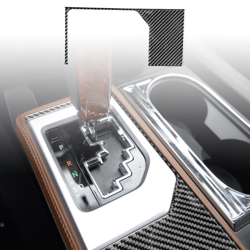 For Toyota Tundra 2014- Real Carbon Fiber Stickers Central gear shift storage Panel Car Accessories Interior decorative