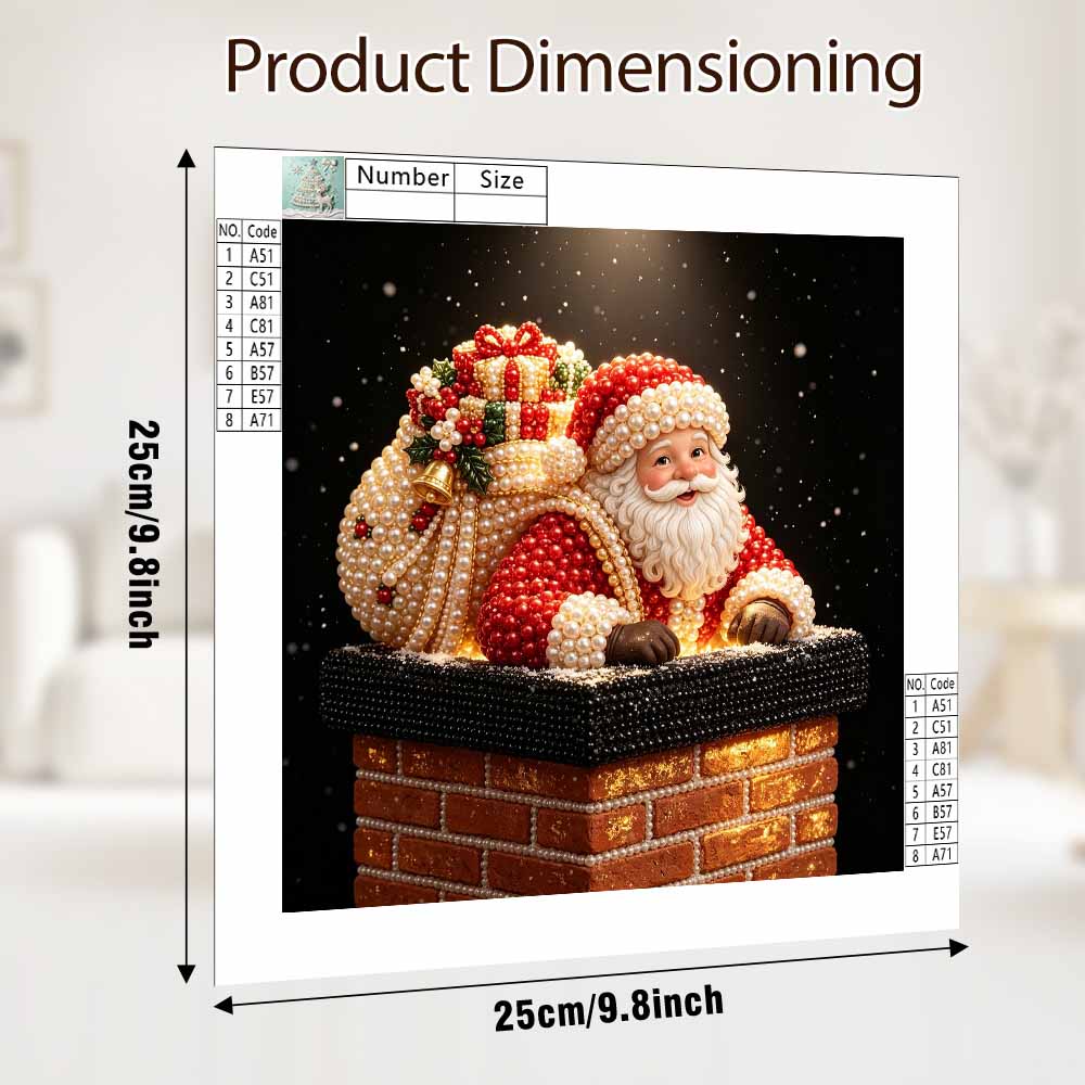 DIY Christmas Santa Claus Pearl Painting Kit for Festive Crafting. Home Wall Decoration