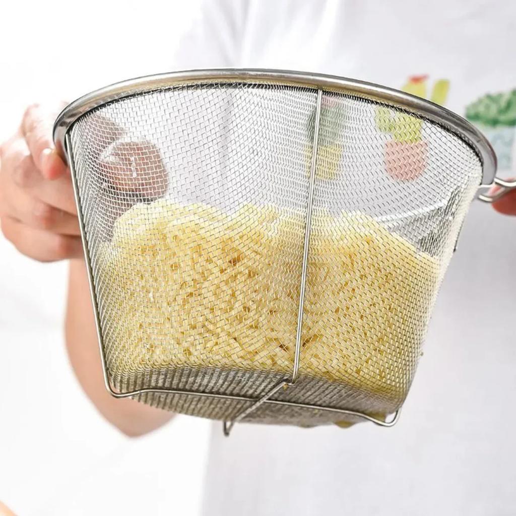 1pc-Deep Fried Mesh Strainer Lo Mein Scoop Deep Fried Mesh Deep Fried Basket Deep Fried French Fries Kitchen Folding