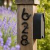 Bee House Number for Outside, Weather-proof Alloy Floating Address Numbers, Metal Number Sign for Door, Mailbox, Wall, Yard