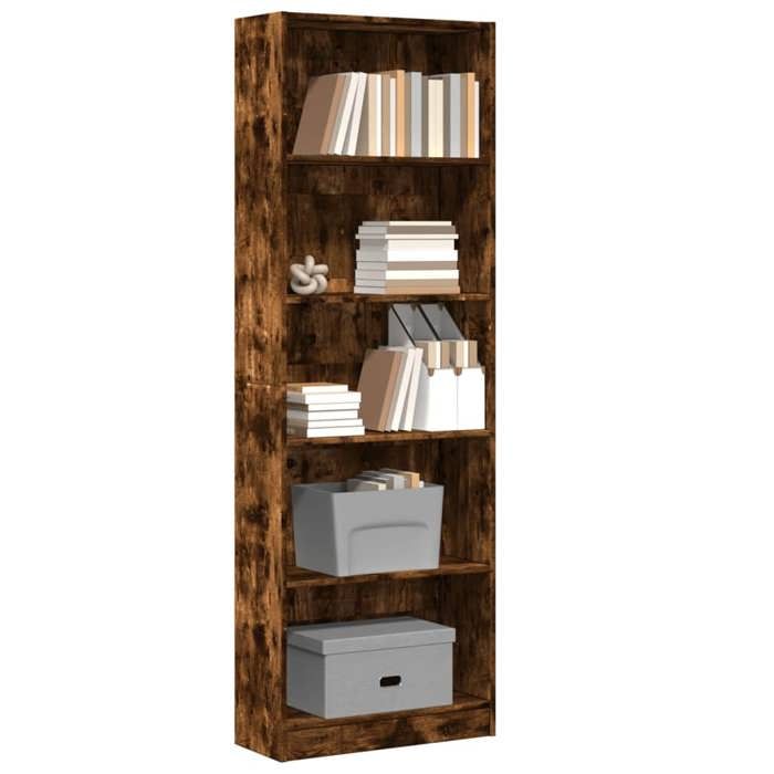 VidaXL Bibliothèque chêne fumé 60x24x176 cm bois d'ingénierie, étagère à livres, porte-livres, support à livres, armoire de 857825