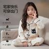 Girls Long Sleeve Cotton Pajama Set 2026 Cartoon Print Kids Sleepwear Ages 8 Comfortable Home Wear