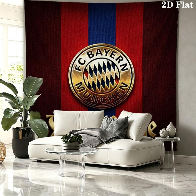 FC Bayern Munchen Custom Name Wall Tapestry Aesthetic Wall Hanging Printed Fabric Blanket Decorative Tapestries for Bedroom Living Room Home Decor