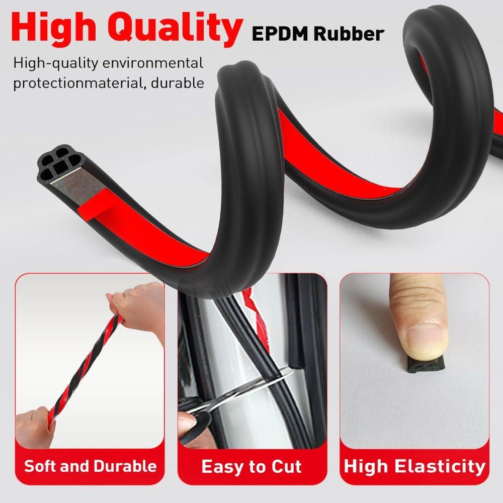 Durable 3-Layer Car Weather Stripping 5M Dustproof Car Door Seal Windproof Heat Insulation Trunk Seal Automobiles