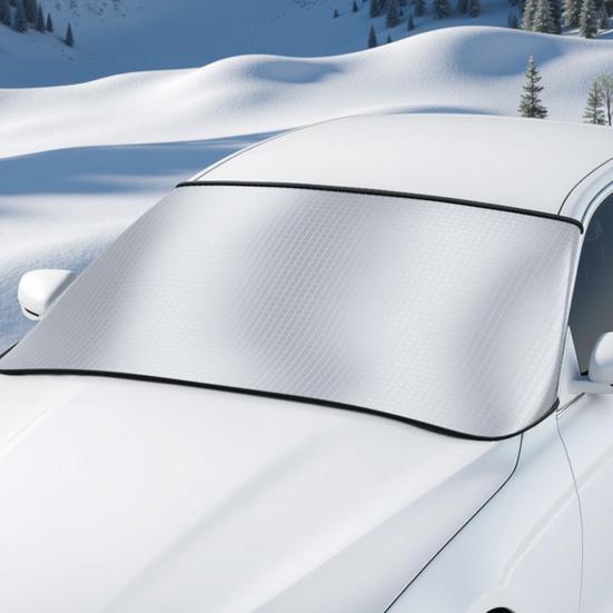 Cubierta de Sombra para Coche Protección en Todas las Situaciones Bloquea Nieve Escarcha Rayos UV Polvo Hojas Cubierta Protectora Antirrobo para Parabrisas Fácil Instalación Escudo para Coche