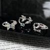 Stacked Wind Butterfly Blue Diamond Personalized Butterfly Wing Fog Blue Advanced Sense Opening Ring Female Neutral Wind Simple Versatile Ring