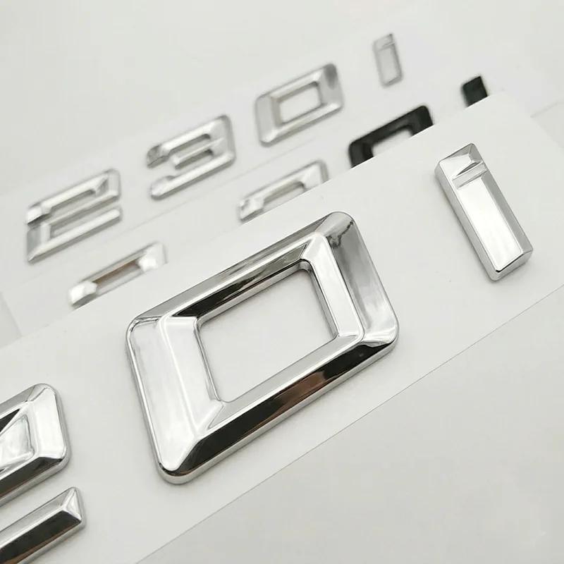 3D Glossy Black Chrome 220i 230i Emblem Badge Letter Rear Trunk Decal Sticker For BMW 2 Series F22 G42 Car Styling Accessories CB4