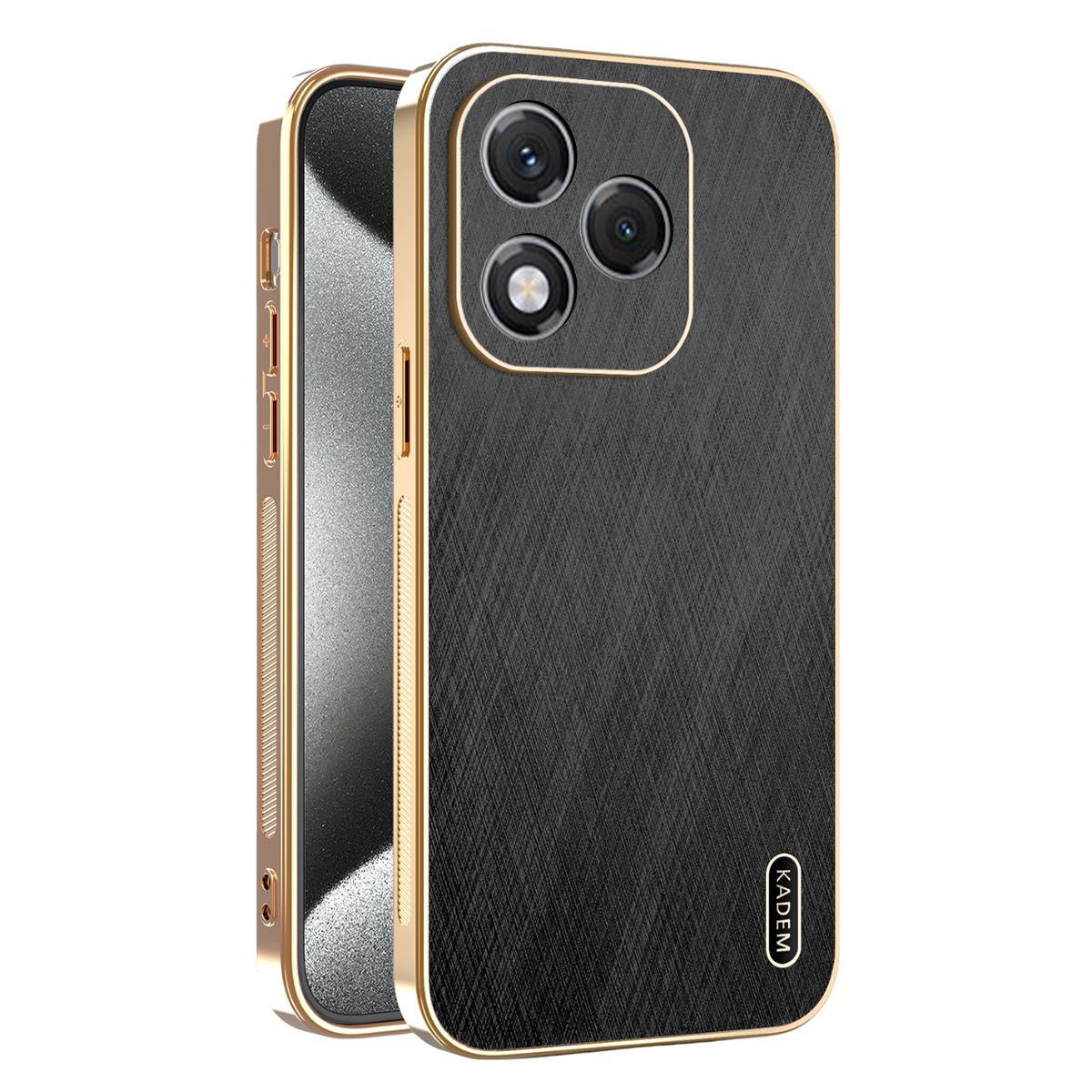 

KADEM Чохол для Honor 400 Lite Гальванічне покриття Шовкова текстура PU+TPU Задня кришка для телефону Black