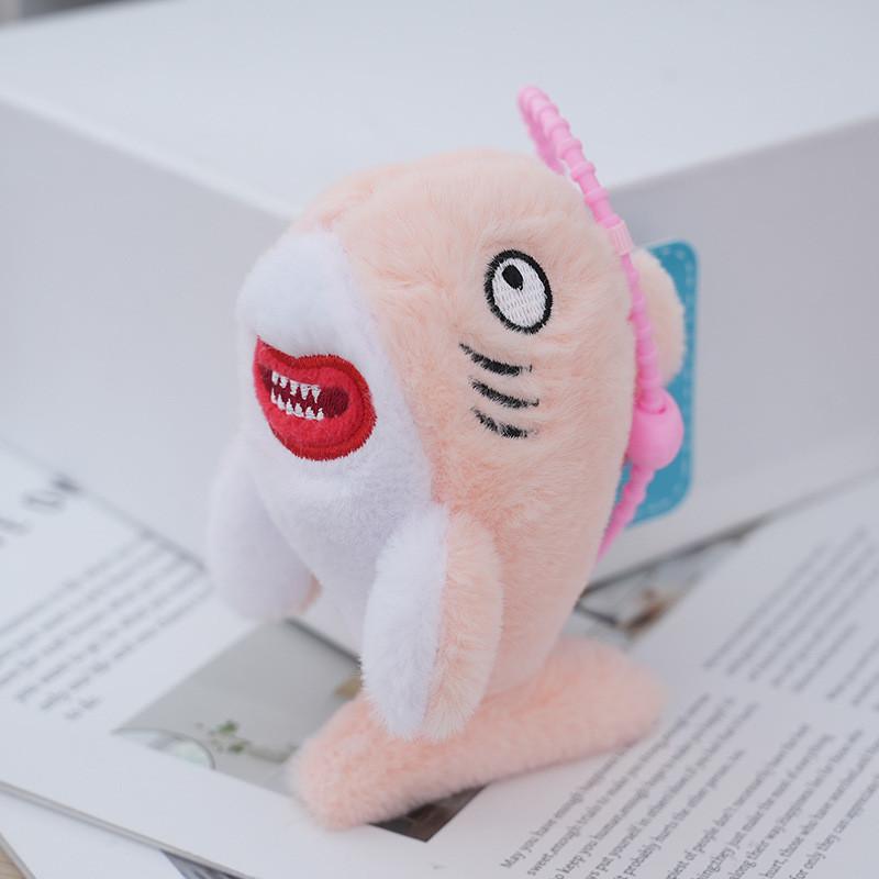 

Adorable Plush Shark Keychain Ocean Animal Stuffed Toy Cute Backpack Accessory Pink