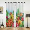 Tropical Flowers Window Curtains For Living Room Bedroom Luxury Modern Kitchen Curtains Fabric Drapes