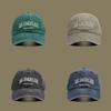 Vintage Wash American Style Baseball Cap With Embroidered Letters For Casual Sun Protection