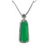 High-End Green Wushi Pai Diamond Pendant with Box Chain, Unisex Alloy, Includes Gift, Premium Quality