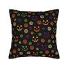 Horror Pumpkin Face Halloween Square Pillow Case  Cushion Cover Novelty Zipper Decorative Pillowcase for Home 18"