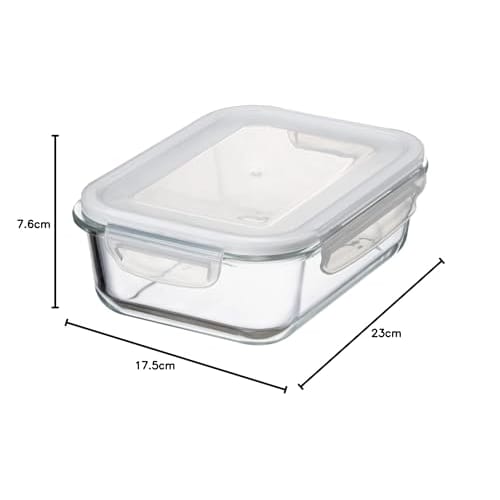 Ishigaki Sangyo Ishigaki Storage Container, Rectangular, 1500ml, DL, 23.0cm X 17.5cm X 7.6cm, Heat-Resistant Glass, Microwave, Oven, and Dishwasher Sa