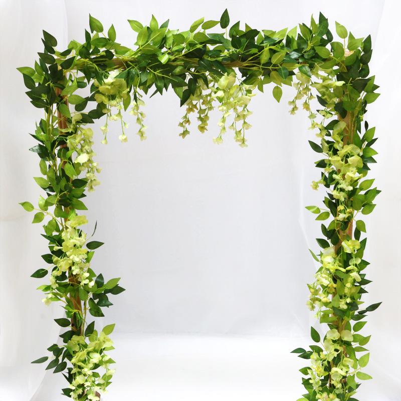 2x7FT Artificial Wisteria Vine Garland Plants Foliage Flower Home Garden Fences 2x7FT Artificial Wisteria Vine Garland Plants Foliage Flower Home Garden Fences