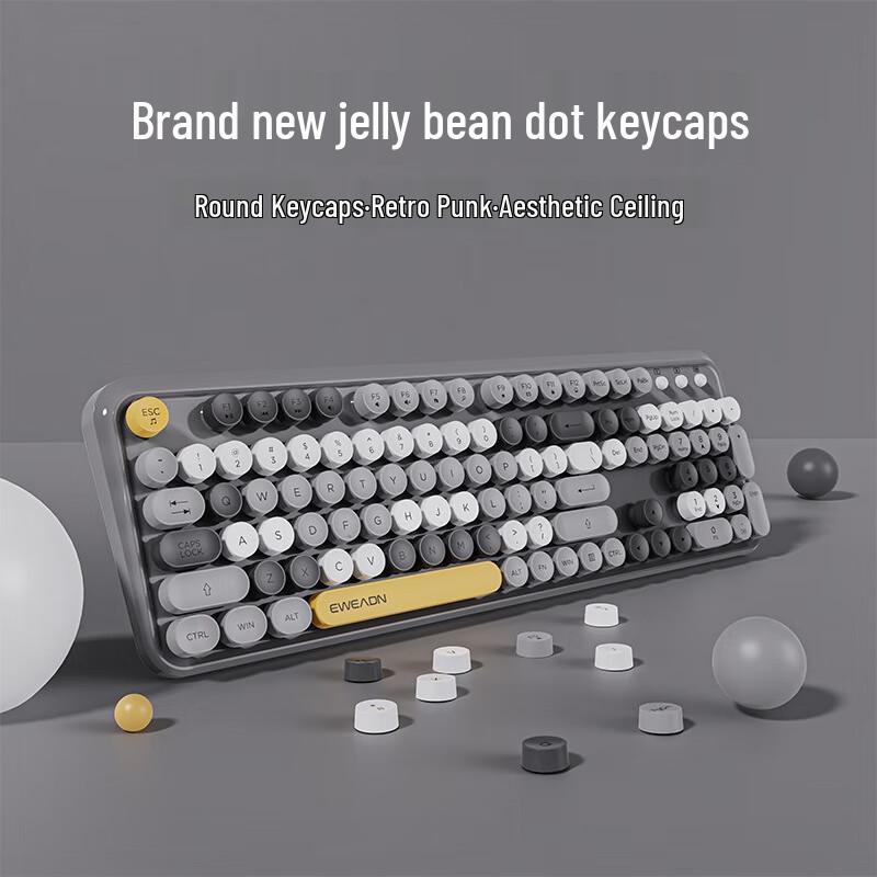 EWEADN V96 Retro Wireless Keyboard & Mouse Combo