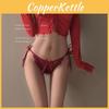 Charming Lace Women's Lingerie With Stylish Bowknot And Hypoallergenic Open-crotch Feature