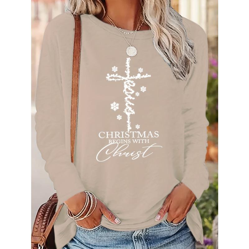 Women's Casual Round Neck Long Sleeve T-Shirt