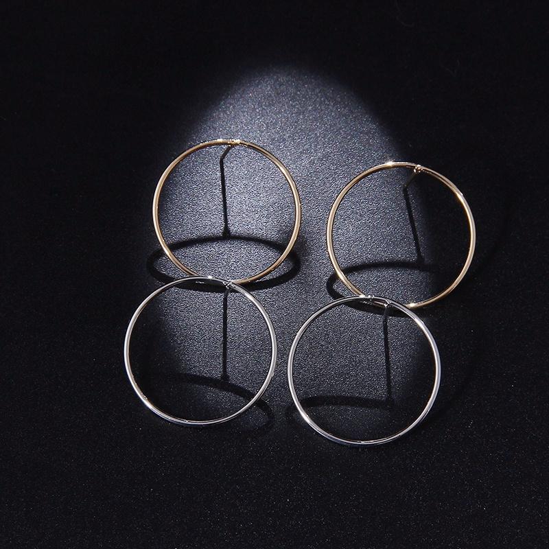 Korean Fashion  Big Round Circle Hoop Earrings for Women Geometric Ear Hoops Earing Brincos