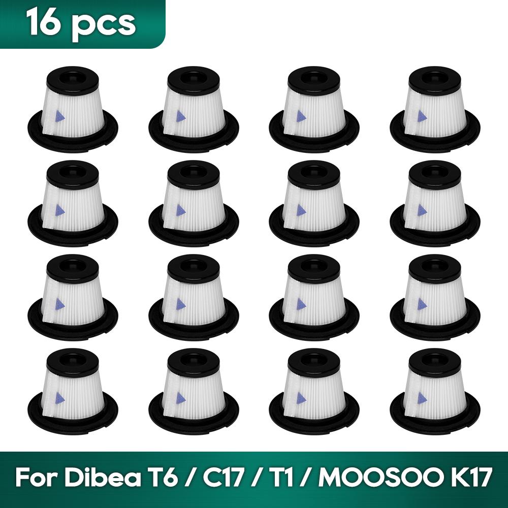 Compatible For Dibea T1 / T6 / C17 / SC4588 / MOOSOO K17 Vacuum Cleaner Hepa Filter Replacement Spare Parts Accessories