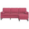 VidaXL 3-seater Sofa and Footstool Burgundy Red 180 Cm Velvet, Sofa, Living Room Sofa, 3-seater Velvet Sofa, 3278271