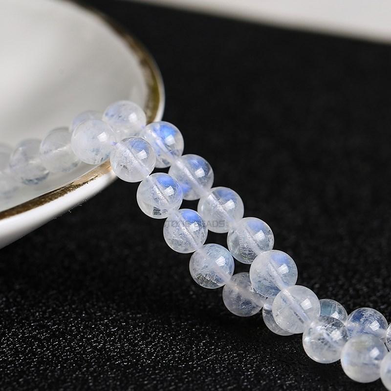 Natural Blue Flash Moonstone Beads High Quality Round Loose Spacer Gemstone For Jewelry Making Diy Bracelet Necklace Accessories