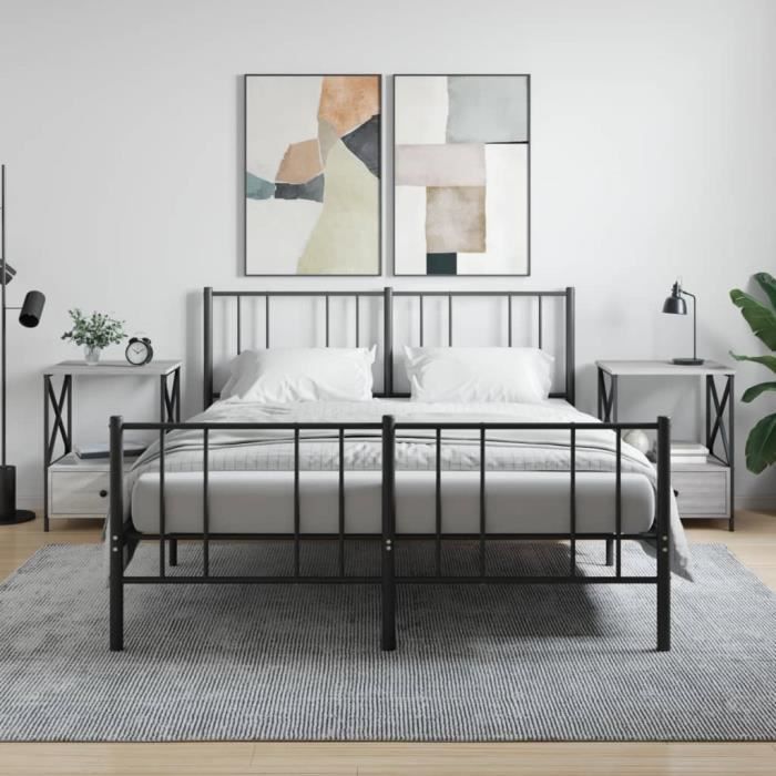 VidaXL Tables de chevet 2 pcs sonoma gris 50x41x65 cm bois ingénierie 826090