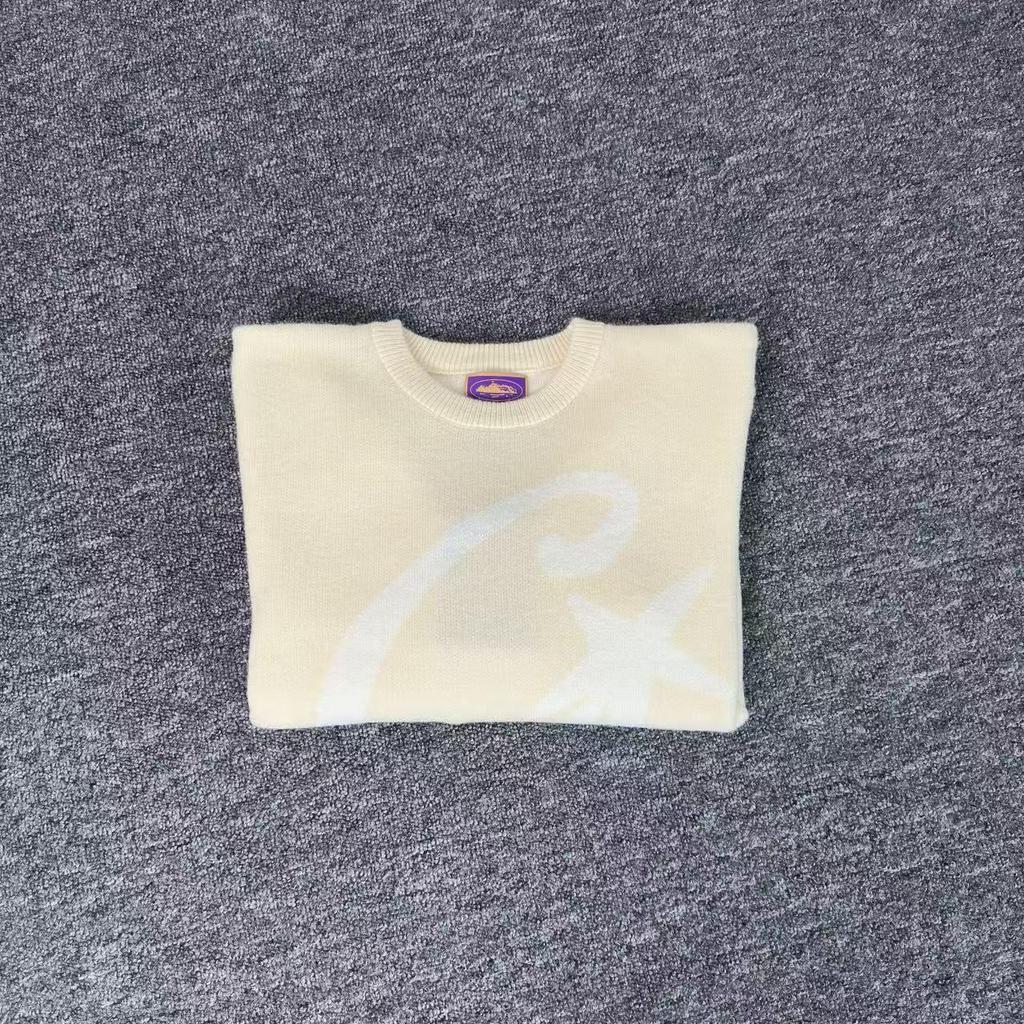 Corteiz Unisex European-American Street Style Loose Pullover Round-Neck Autumn Knitwear