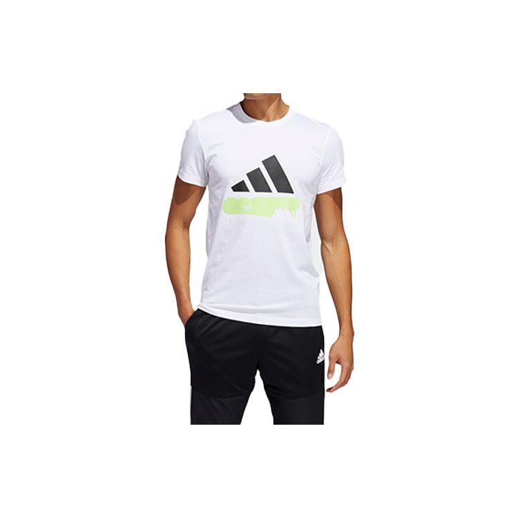 Adidas T Shirts Men's White Crew Neck Moderate Straight Fit FT2826