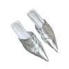 Fashion Elegant Women Slippers Pointed Toe Heels Mules Shoes Fashion Women's Sandals 2025 Summer Brand Flip Flops Luxury Mujer Zapatos