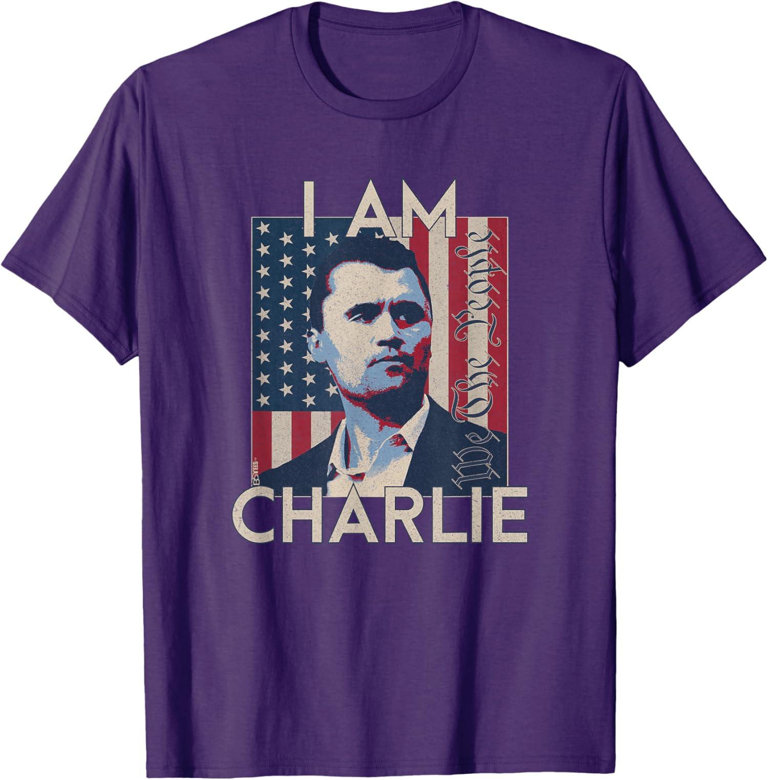 

I Am Charlie, We The People, Remember Kirk, US Flag Unisex T-Shirt Mens Womens Tees Top S