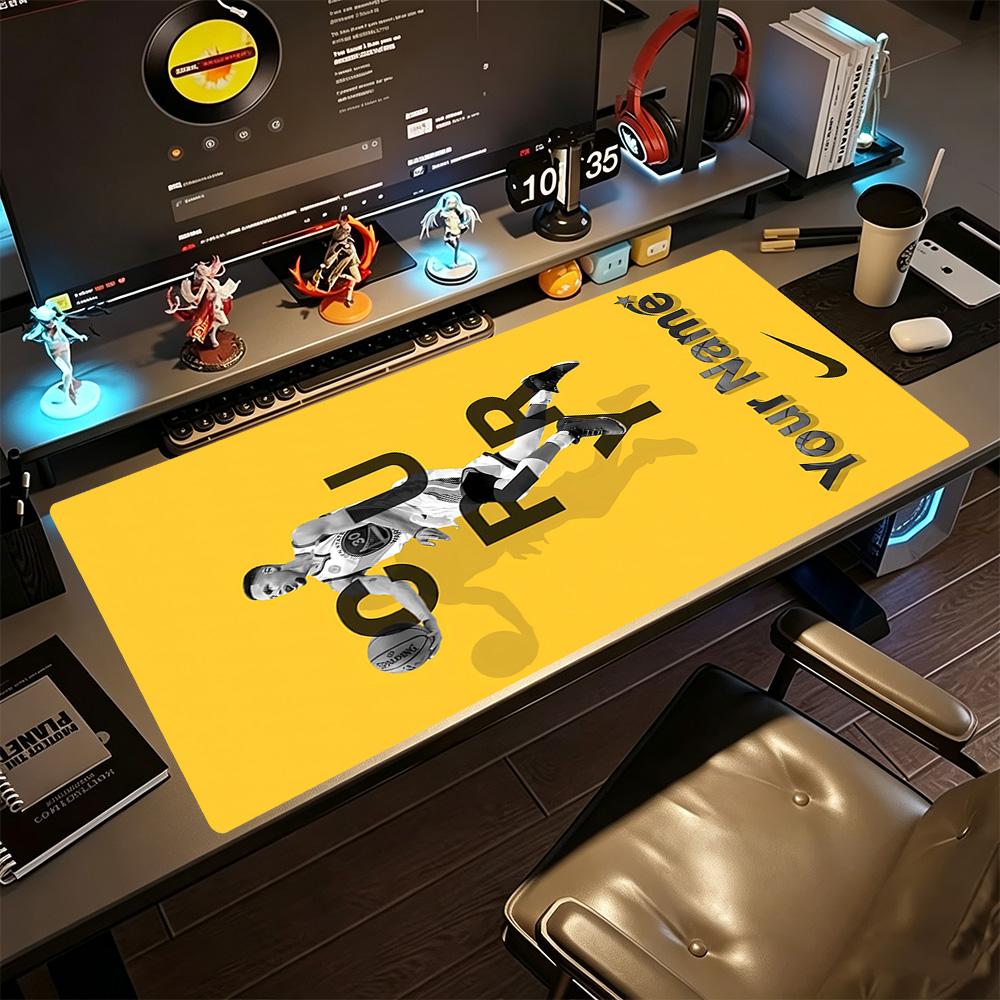 Basketball Player Action Customized Name Mouse Pad Keyboard Pad Computer Desk Mat Non-Slip Rubber Bottom Office and Gaming Desk Decoration