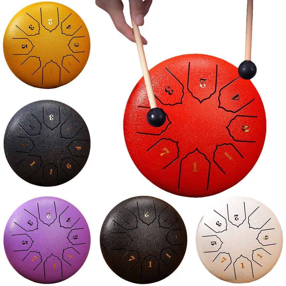6 Inch 8 Notes Steel Tongue Drum Percussion Instrument Balmy Drum with Bag Drumsticks Mallet Handpan Drum for Meditation Yoga