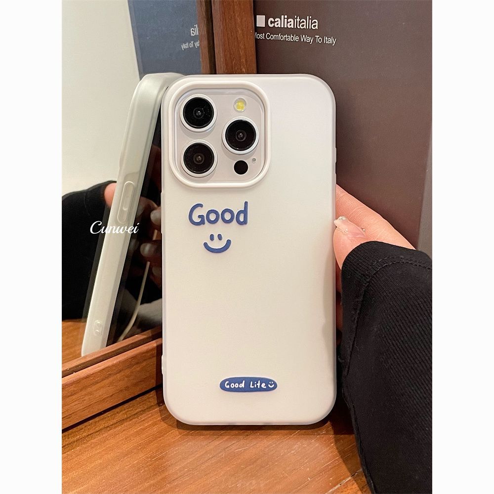 Good luck smiley face for Apple 16/17promax mobile phone case iPhone15 skin feeling Air matte 14 IPhone17ProMax