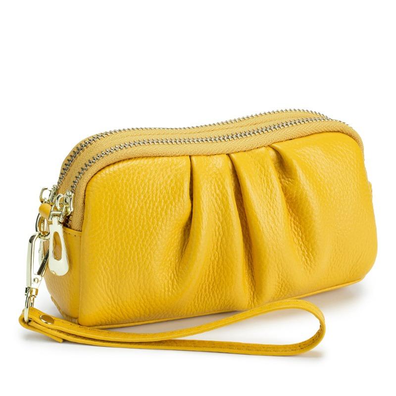 

Genuine leather clutch bag, women s mother clutch bag, first-layer cowhide double-layer zipper, high-end wallet, mobile phone bag.