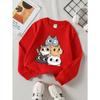 Kids Sweatshirt Casual Sweatshirt Printed Round Neck Pullover, Featuring Animal Prints, Autumn and Winter ,Comfortable Warm Fashion Printed Top