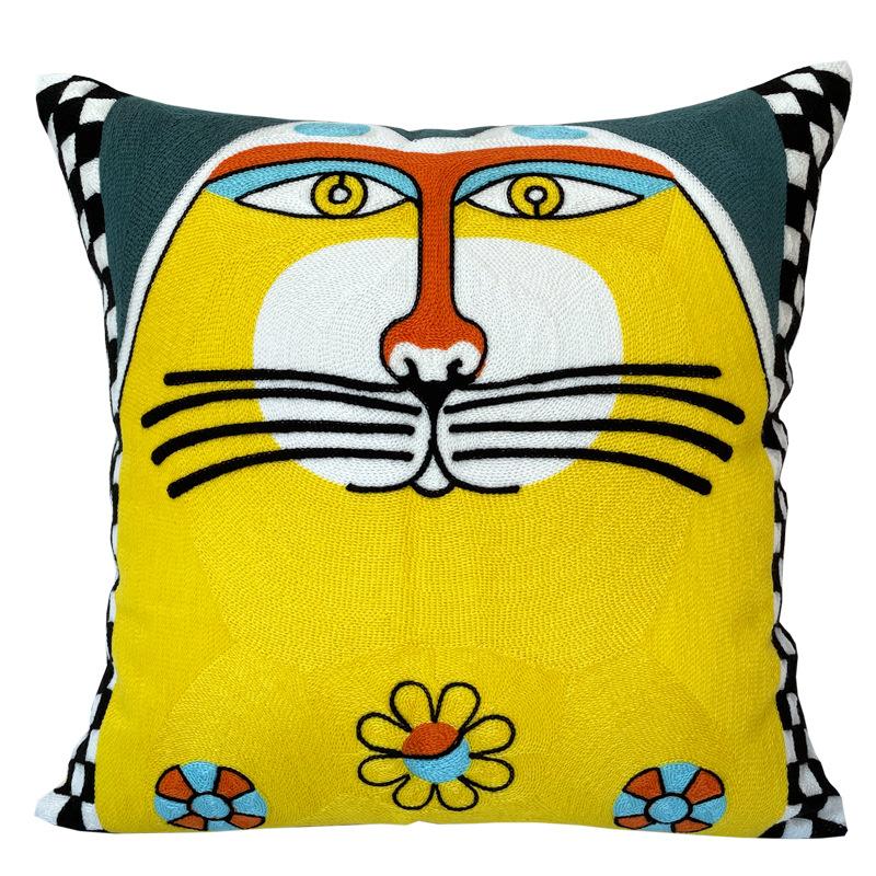 Abstrakcyjny Van Gogh Miau Pełny Haft Haft Picasso Poszewka na Poduszkę Przyłóżkowa Poduszka do Samochodu