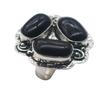 Black Onyx Natural Gemstone Antique Silver Ring US Size-7.75 R 4951