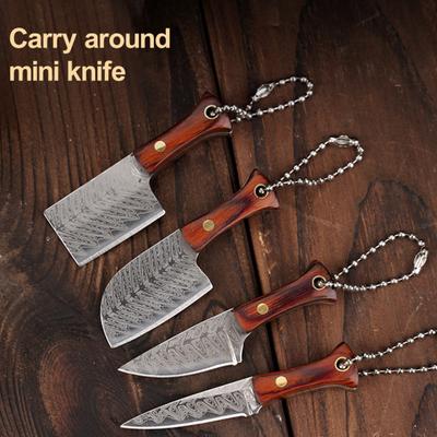 Mini Box Cutter Stainless Sharp Blade Exquisite Polished Keychain Pendant Hanging Hole Rust-Resistant Pocket Cutter Package Oppener Cutter with Cover