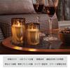 Hononari LED Candlelight Set (3 pieces: large, medium, and small) with dedicated remote control, indirect lighting, glass, gray.