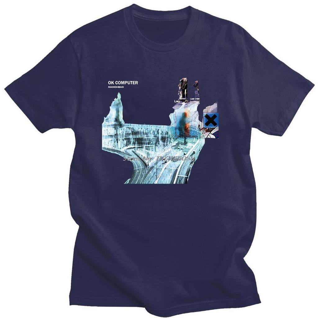 Beliebter Stil T-Shirts Radiohead Ok Computer CD LP Vinyl Poster In Rainbows Thom Yorke bedruckt Rundhals Cartoon Paar Lockere T-Shirts