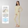 Women's Plus Size Double-Sided Flannel Underwear Set - Pure Cotton, Thick Round Neck Base Layer for Autumn and Winter