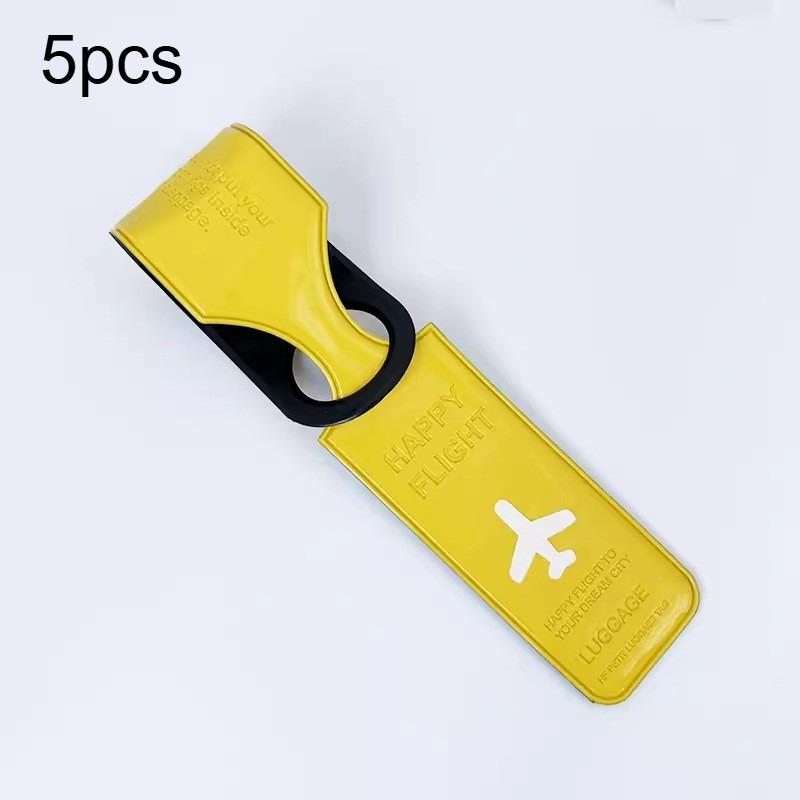 

5 шт. Водонепроницаемые багажные бирки - Стильные дорожные аксессуары с плоским рисунком для быстрой и надежной идентификации багажа, багажная бирка
