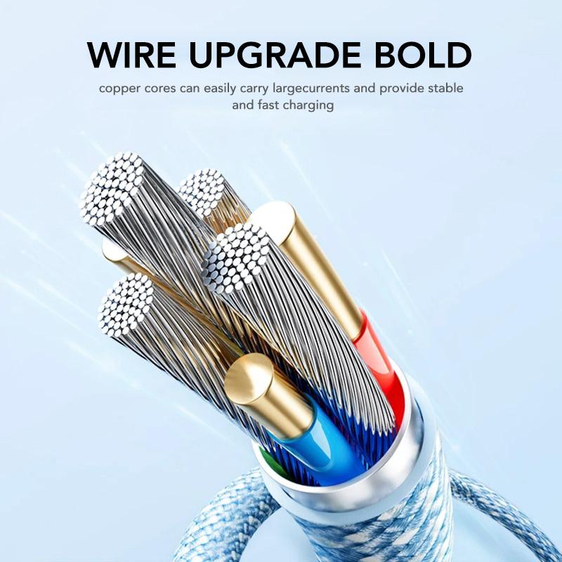 60W Fast Charging Nylon Braided USB-C to Type C Color Cable PD For 13 14 Pro Max 11 12 XR XS Max Plus Samsung Data Sync